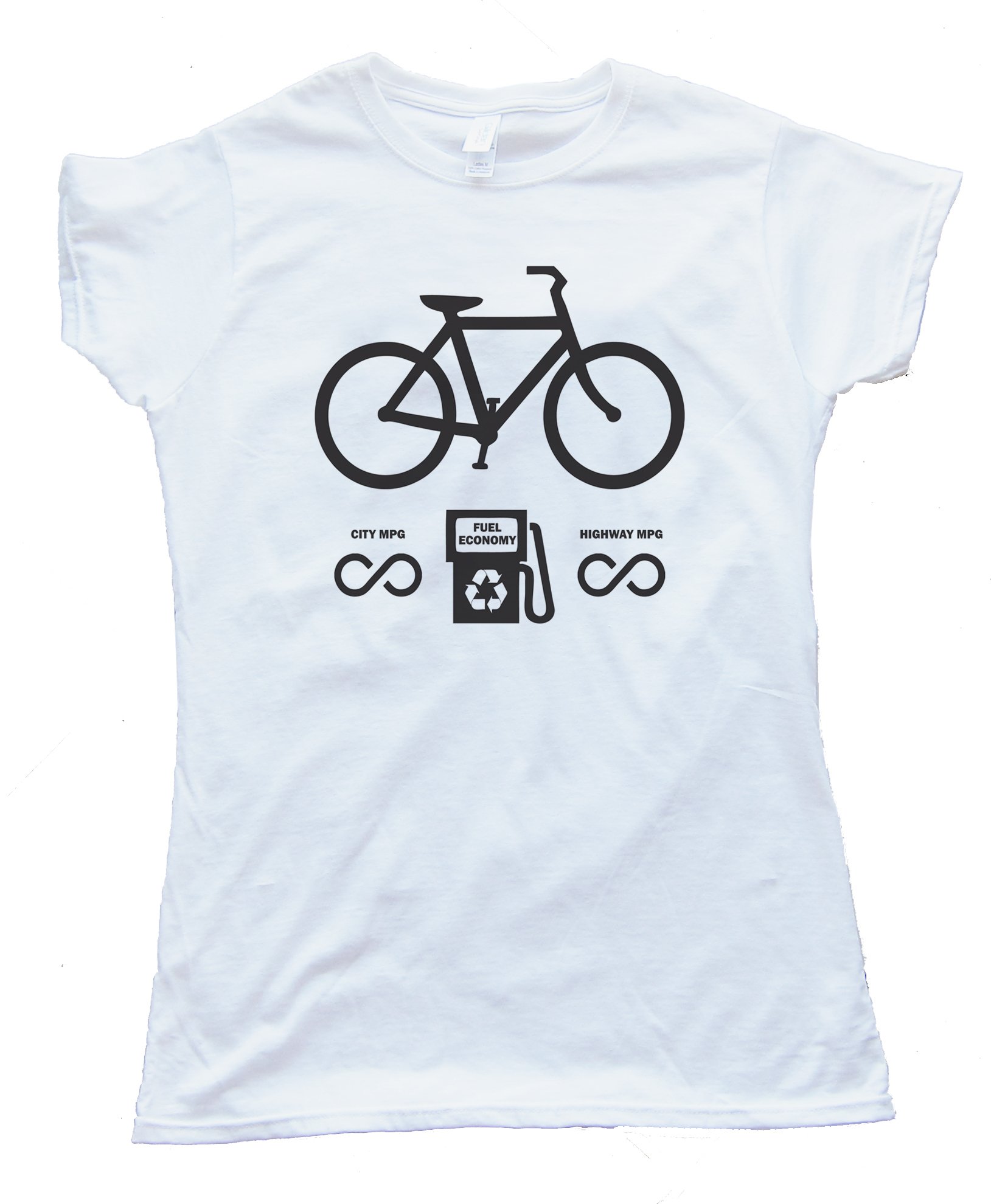 Womens Bicycle Fuel Economy Unlimited Tee Shirt