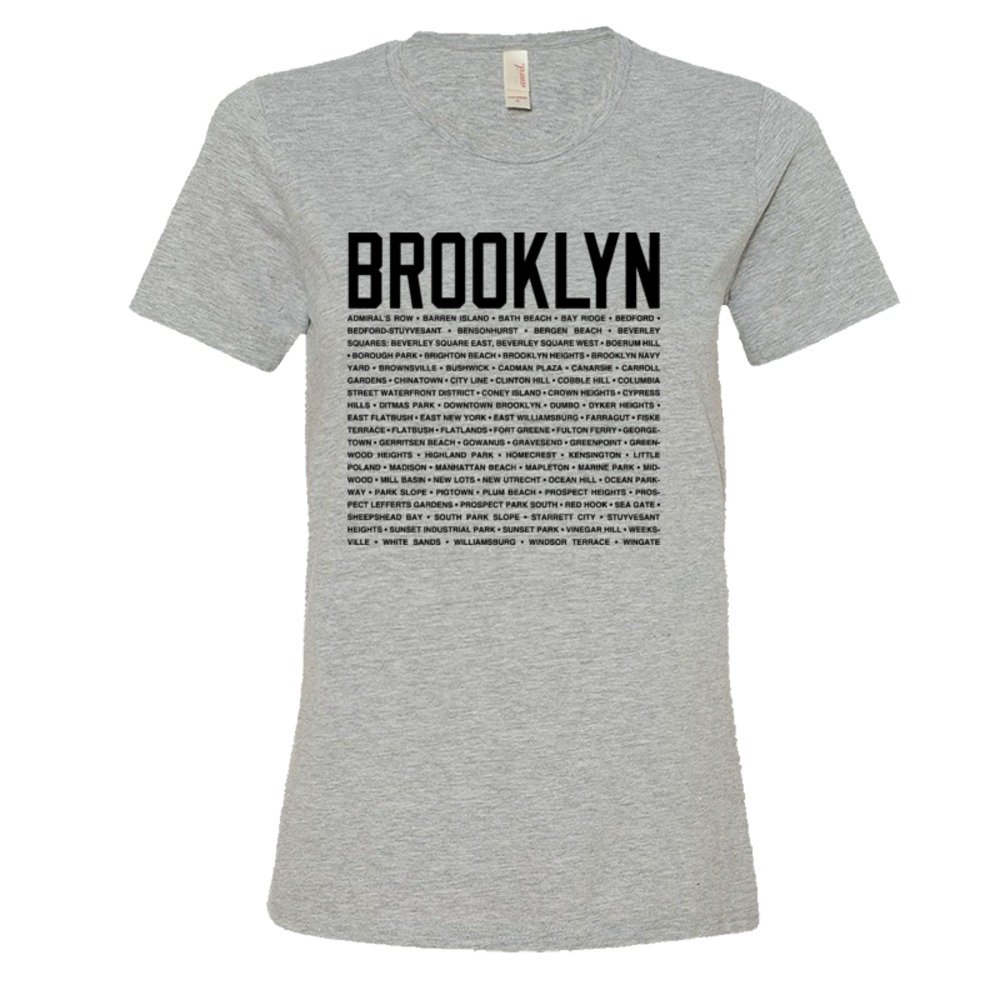 Womens Brookyln All Area Names In List - Tee Shirt