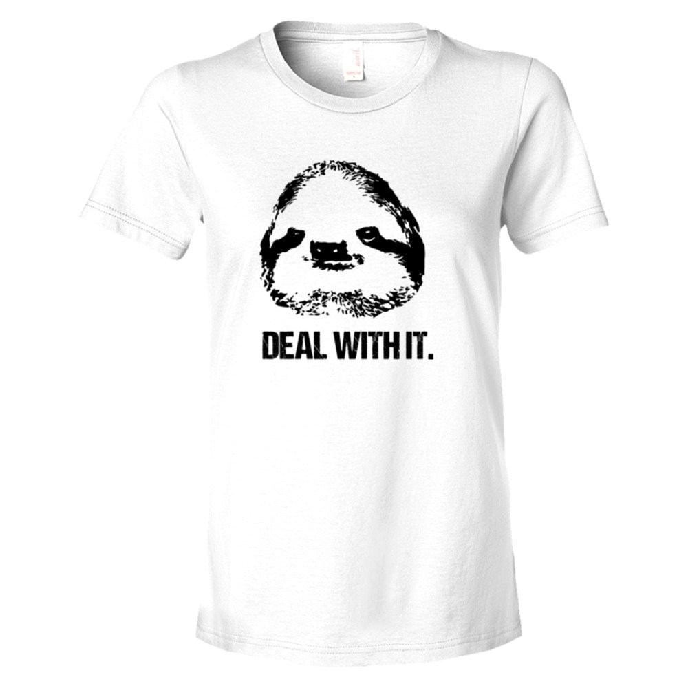 Womens Deal With It Sloth - Tee Shirt