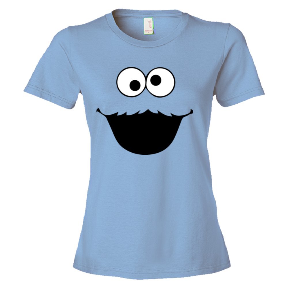 Womens Big Cookie Monster Face - Tee Shirt