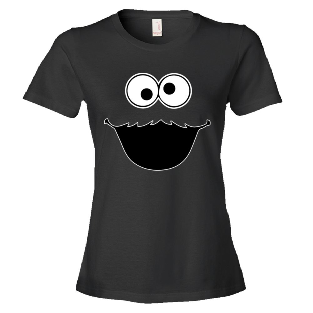 Womens Big Cookie Monster Face - Tee Shirt