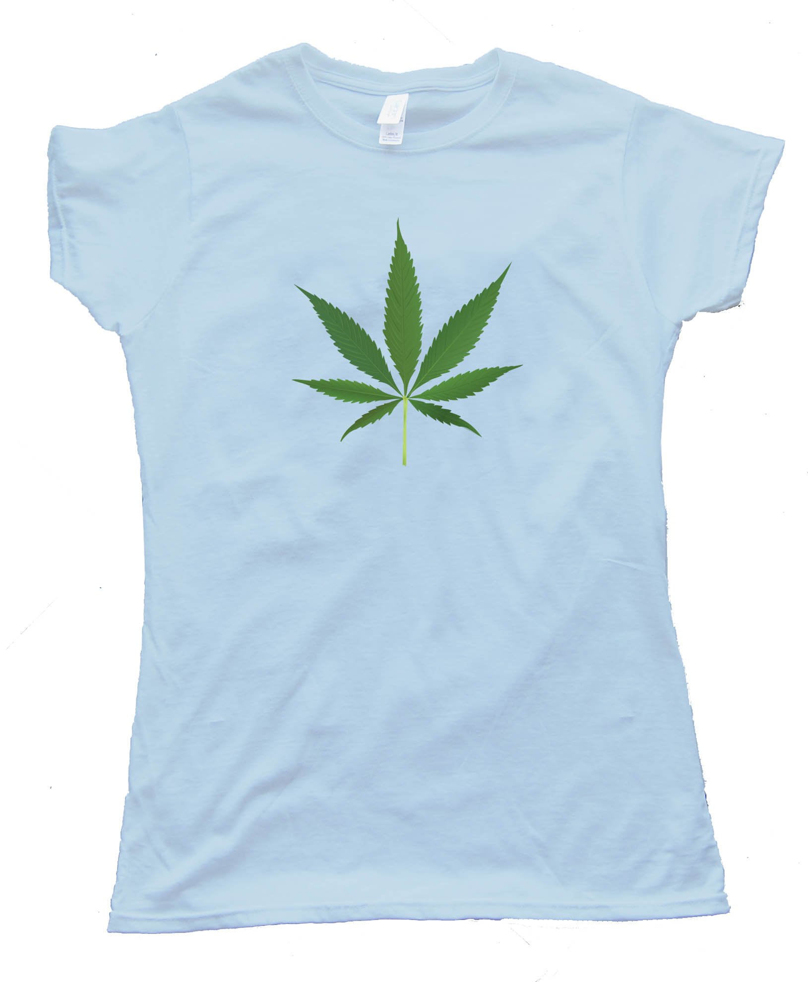 Womens Big Marijuana Leaf Pot Weed Tee Shirt