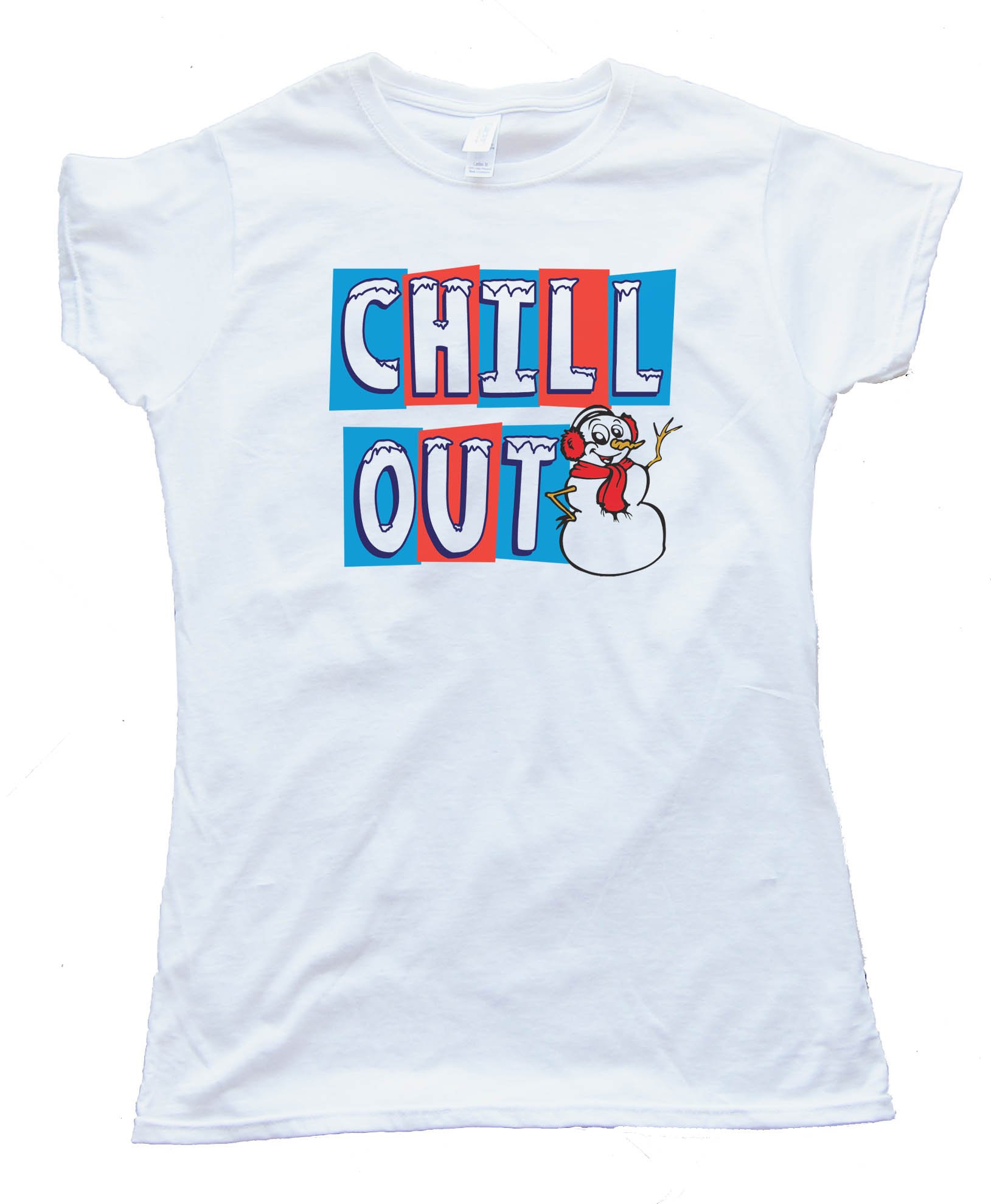 Womens Chill Out Snowman - Tee Shirt